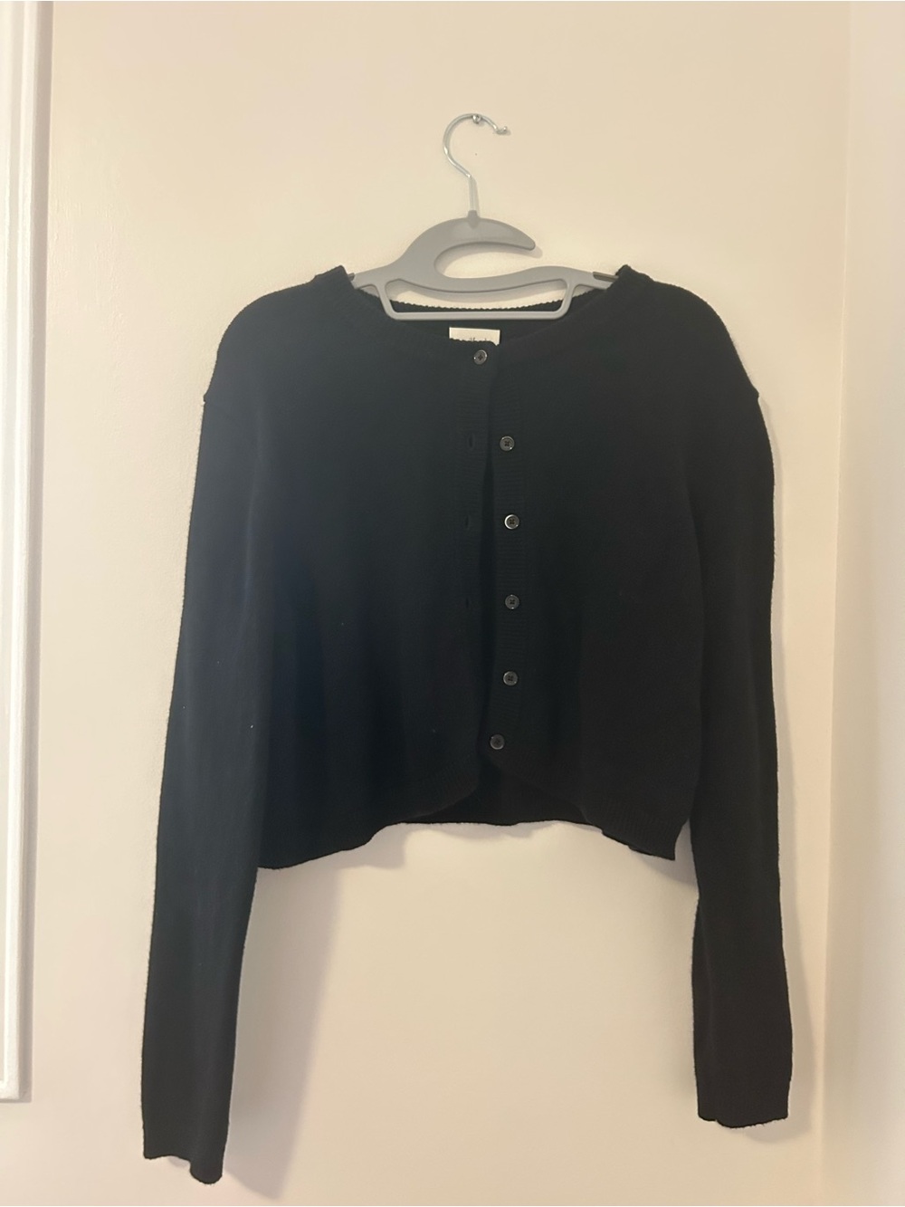 Wilfred Black Ribbed Button-Up Cardigan